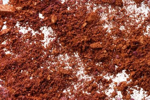 Make up background of mixed colored smashed eyeshadows Stock Photos