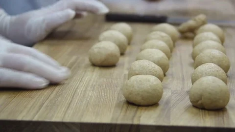 Make balls of dough Stock Footage 69993440