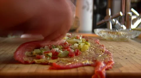 Make a beef roulade time lapse 10855 Stock Footage 18090904