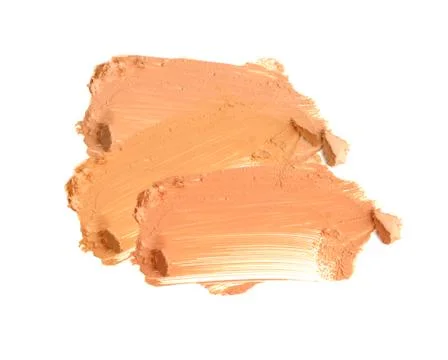 Make up beige foundation brush stroke on background Foto stock
