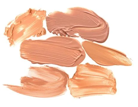 Make up beige foundation collection shade isolate on white. Stock Photos