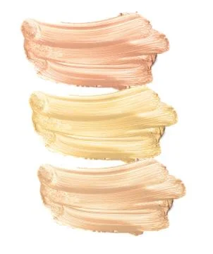 Make up beige foundation collection shade isolate on white. Stock Photos