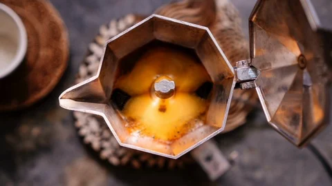Make Better Coffee with a Moka Pot Stock Footage 127285991