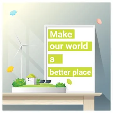Make a better world series with green energy Stock Illustration