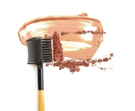Make up blush powder and foundation beige. Stock Photos