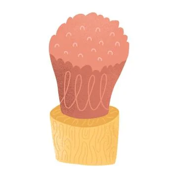 Make up brush for applying foundation or powder, cosmetic tool, natural wooden Stock Illustration