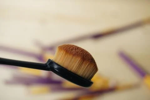 Make up brush close up Stock Photos