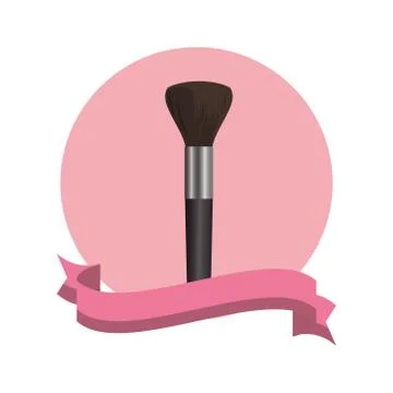 Make up brush element icon Stock Illustration