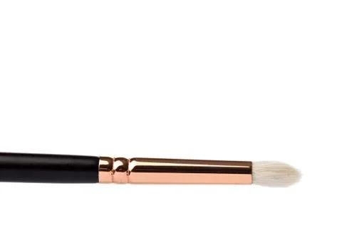 Make up brush, eye shadows blusher isolated on white background Stock Photos