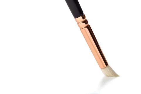 Make up brush, eye shadows blusher isolated on white background Stock Photos