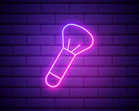 Make up brush icon. Elements of Beauty, make up, cosmetics in neon style icon Stock Illustration