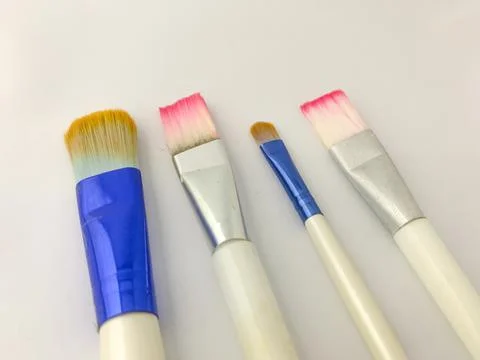 Make-up brush isolated on a white background Stock Photos