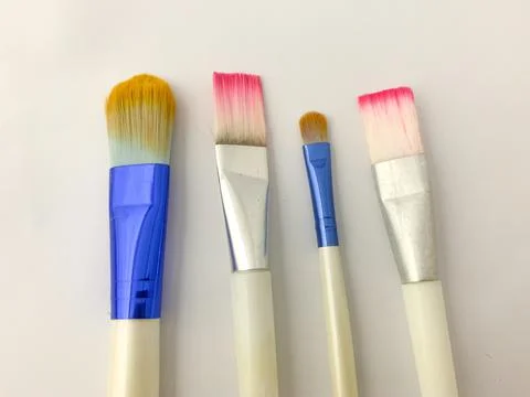 Make-up brush isolated on a white background Stock Photos