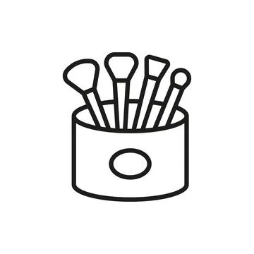 Make up brush set make up beauty icon vector Stock Illustration