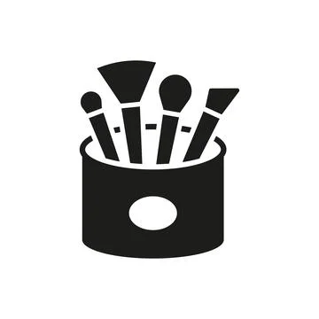 Make up brush set make up beauty icon vector Stock Illustration