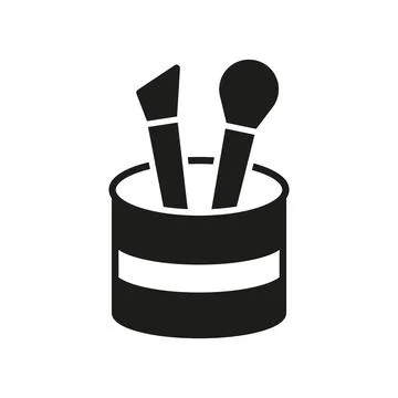 Make up brush set make up beauty icon vector Stock Illustration