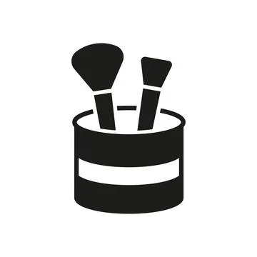 Make up brush set make up beauty icon vector Stock Illustration