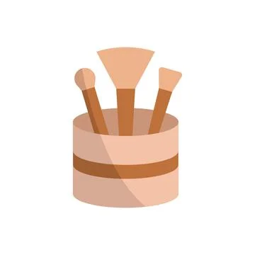 Make up brush set make up beauty icon vector Stock Illustration