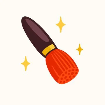 Make up brush sticker for a social media, making a blog or vlog vector flat Stock Illustration
