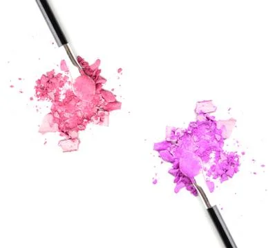 Make-up brush with two different powder explosion Stock Photos