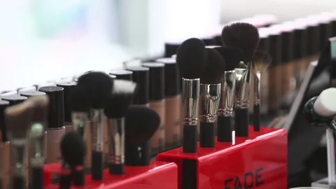 Make-up brushes 2 Video stock 73449616