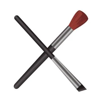 Make up brushes crossed elements icons 스톡 일러스트