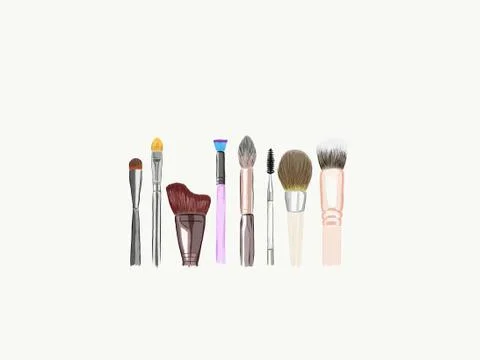 Make up brushes Stock Illustration