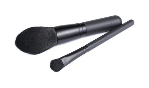 Make-up Brushes isolated on white background Stock Photos