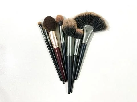 Make up brushes isolated on white background Stock Photos