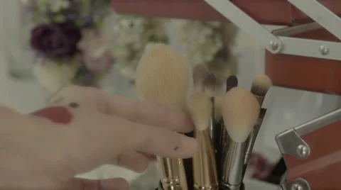 Make up brushes, makeup Stock-Footage 67963095