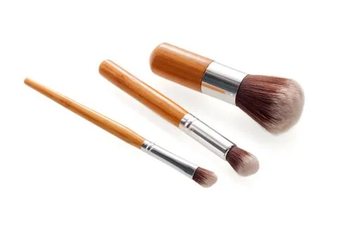 Make up brushes on white background Foto stock