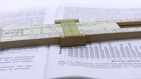 Make calculations on a logarithmic ruler. Stock Footage 108637990