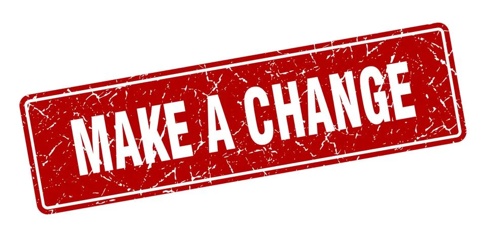 Make a change stamp. make a change vintage red label. Sign Stock Illustration