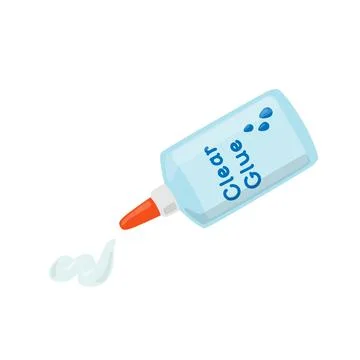 Make the clear glue out of the yellow metal tube for art craft vector illustrati Stock Illustration