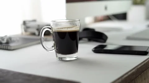 Make coffee from the machine at home. Stock Footage 133550091