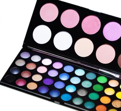 Make-up collection over white background Stock Photos