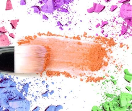Make-up color frame and brush make up Stock Photos