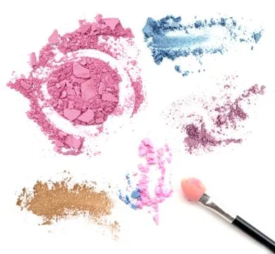 Make up color set and blush isolate Stock Photos