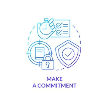 Make commitment blue gradient concept icon イラスト素材