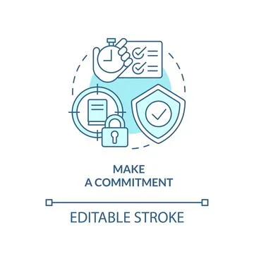 Make commitment turquoise concept icon Stock Illustration