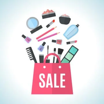 Make up concept flat illustration Stock Illustration