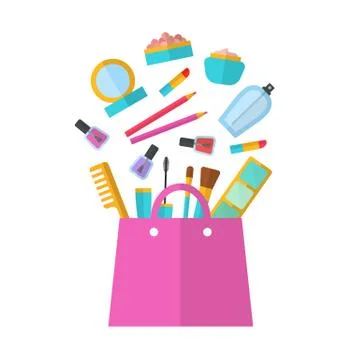 Make up concept flat illustration Stock Illustration