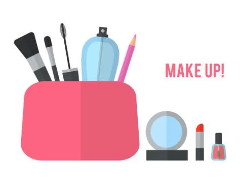 Make up concept vector flat illustration Stock-Illustration