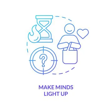 Make consumer minds light up concept blue gradient icon Illustrazione stock