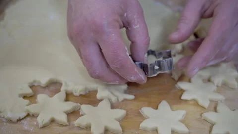 Make cookies from the dough Stock Footage 222205411