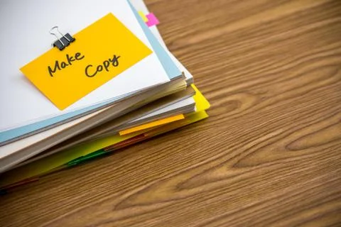 Make Copy; The Pile of Business Documents on the Desk Stock Photos