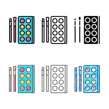 Make-up cosmetics and tools color icon vector variants Stock Illustration