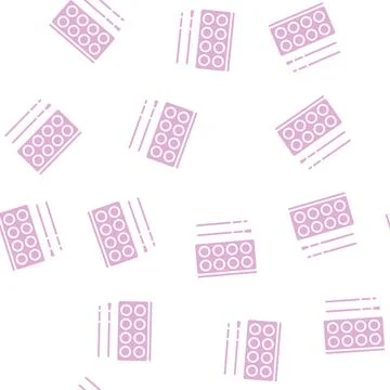 Make-up cosmetics and tools glyph seamless pattern Stock Illustration