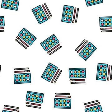 Make-up cosmetics and tools vector seamless pattern Illustrazione stock