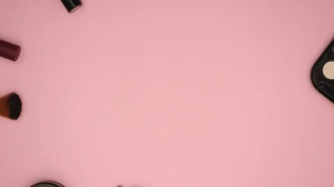 Make up Cosmetics Beauty products - Stop motion animation Stock Footage 104112088